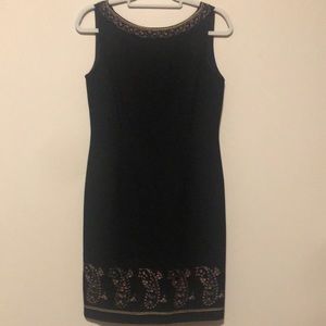 MAGGY LONDON PETITES little black dress. Size 10. Beautiful trim.